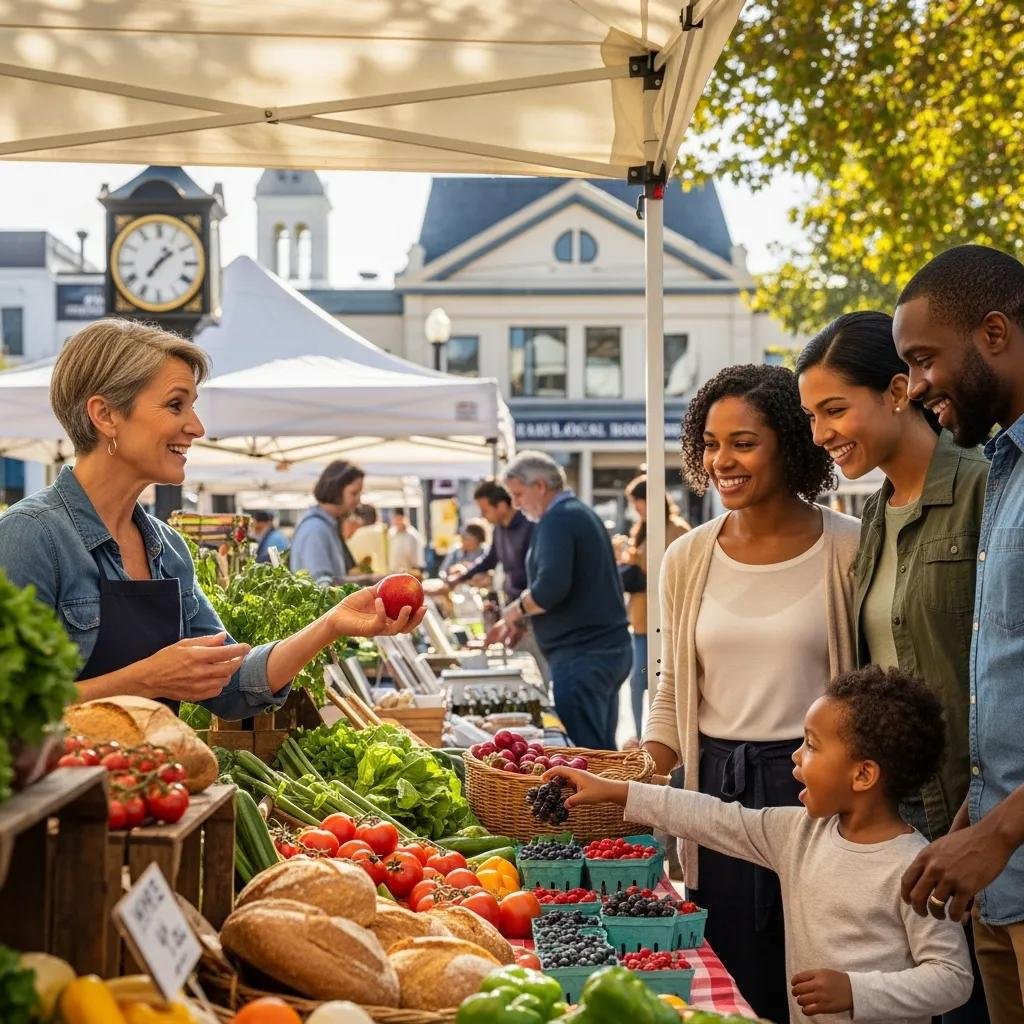 Local business owner engaging with customers at a community event in Stanley, NC